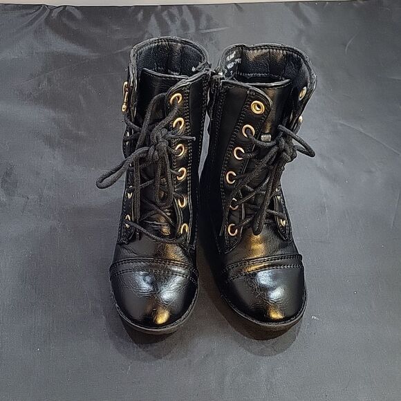 FOREVER LINK MILITARY LACE UP COMBAT BOOT-W-LUG  MATERIAL METAL HARDWARE TODDELE - Picture 2 of 16